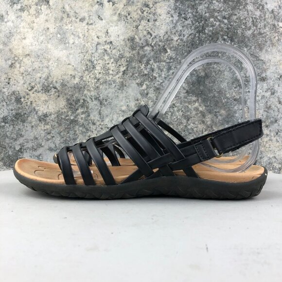 BOC Women's Size 7M Melva Black Faux Leather Open Toe Strappy Slingback Sandals - Picture 5 of 14